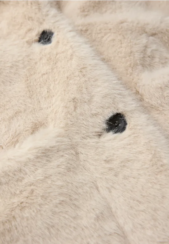 Manteau en fausse fourrure pastel sand