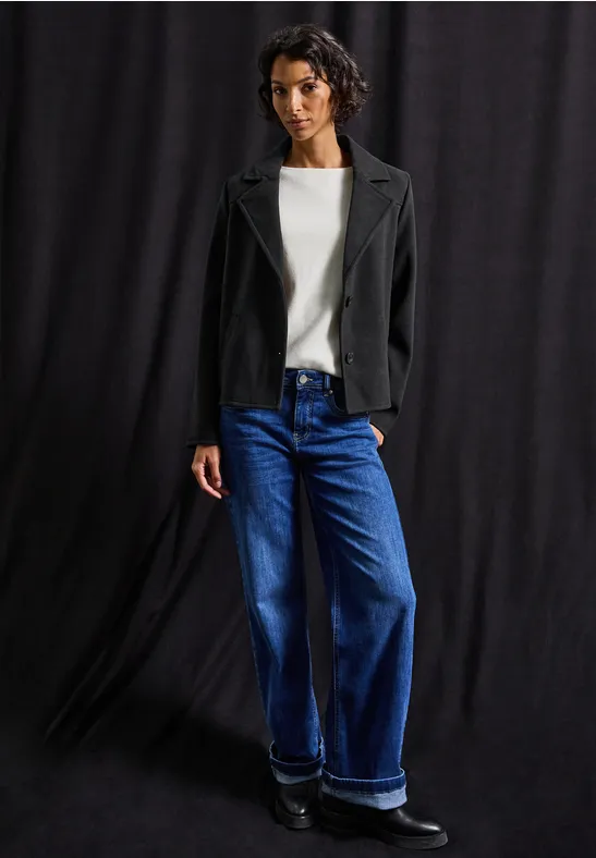 Kurze Cosy Reversjacke Obsidian Blue