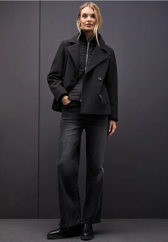 Caban jas met inleg Black