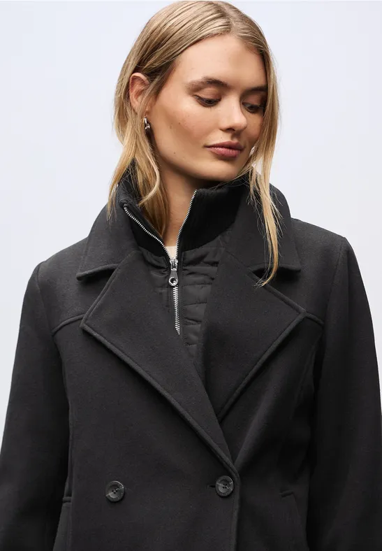 Caban jas met inleg Black