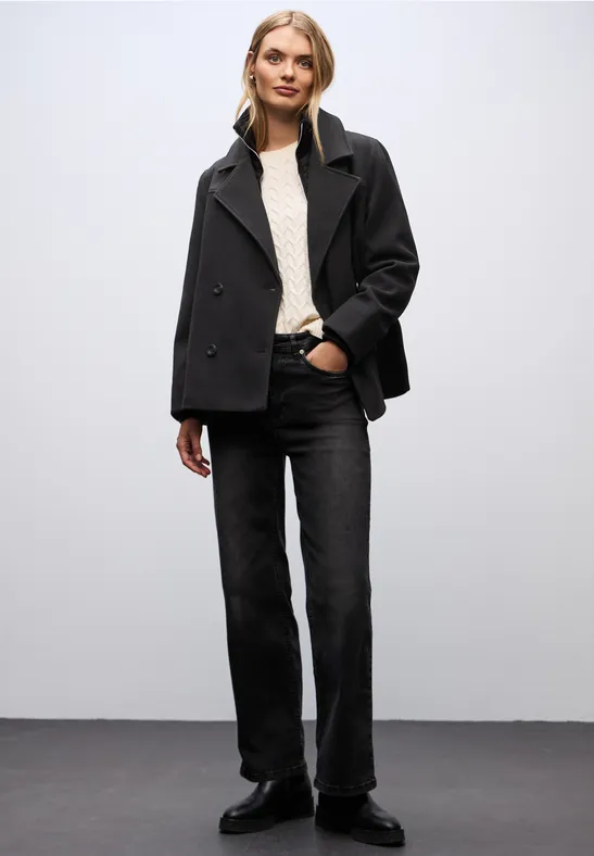 Caban jas met inleg Black