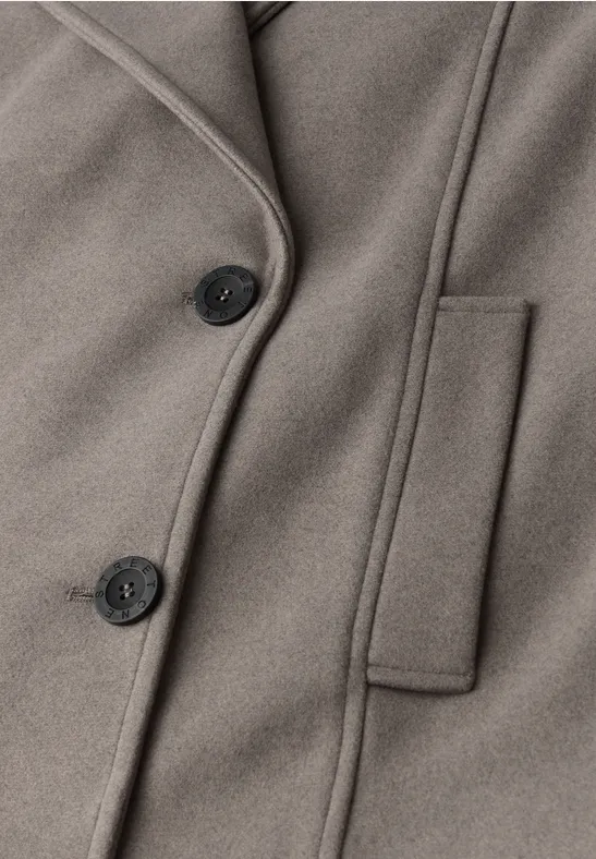 Cabanjacke mit Inlay Sandy Mocca Mel.