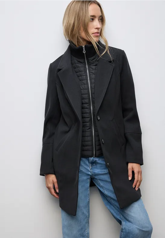 Manteau à revers avec incrustation Obsidian Blue