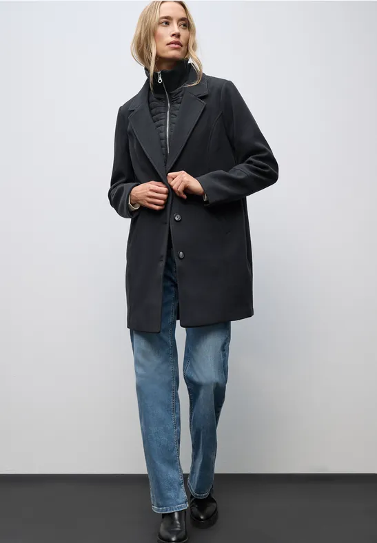 Manteau à revers avec incrustation Obsidian Blue