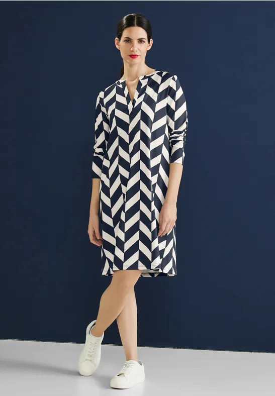 STREET ONE Kleid Mit Grafischem Print F r Damen In Blau STREET ONE