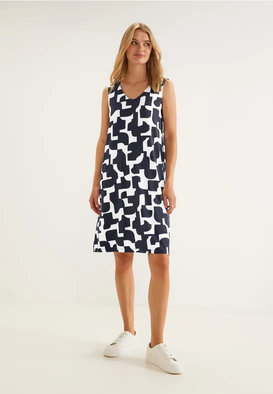 Robe Sans Manches Street One – Élégante, Unie, En Viscose Stretch – Longueur Genoux – Idéale été, Bureau Ou Ville