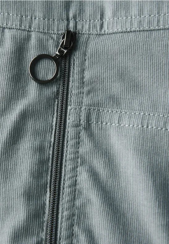 Robe en velours côtelé avec col fendu washed blue