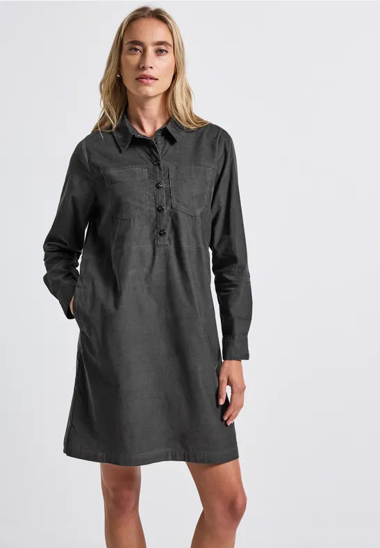 Cordkleid concrete grey