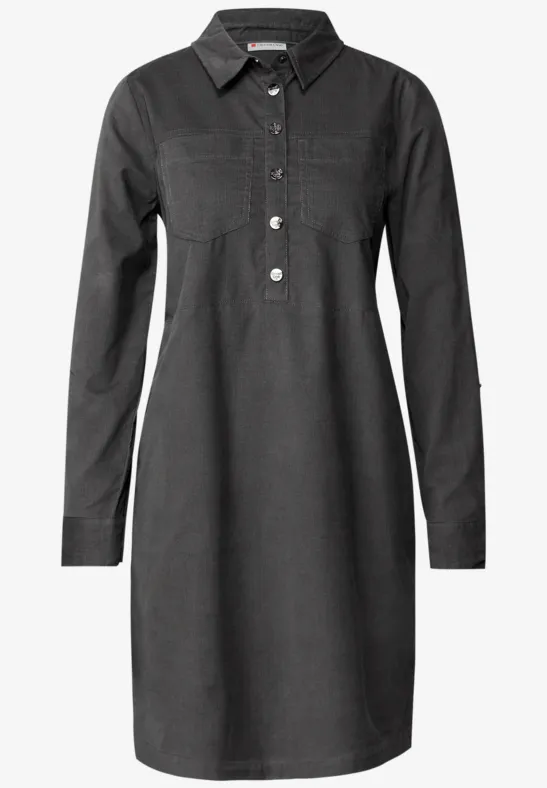 Cordkleid concrete grey