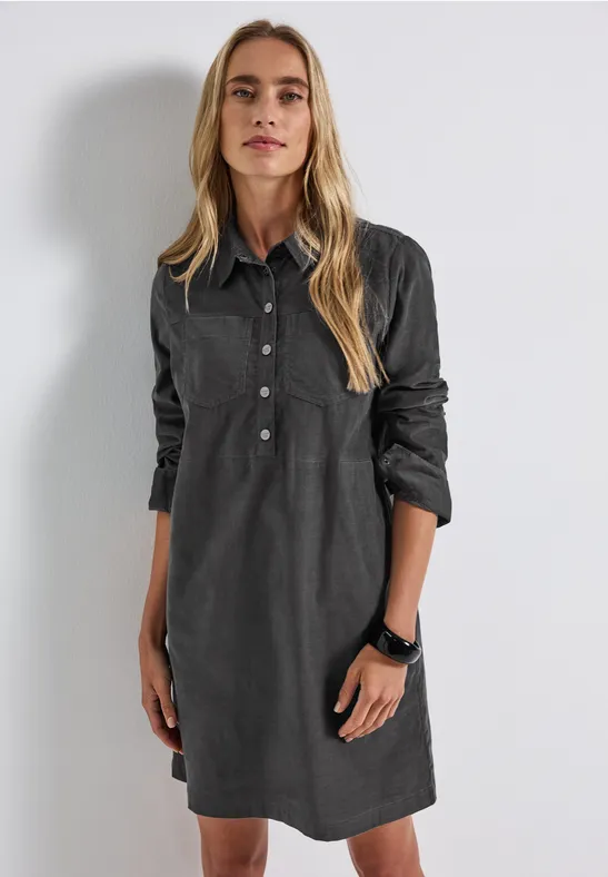 Cordkleid concrete grey
