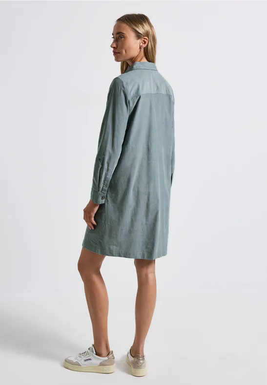 Cordkleid washed blue