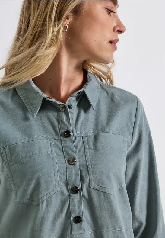 Cordkleid washed blue