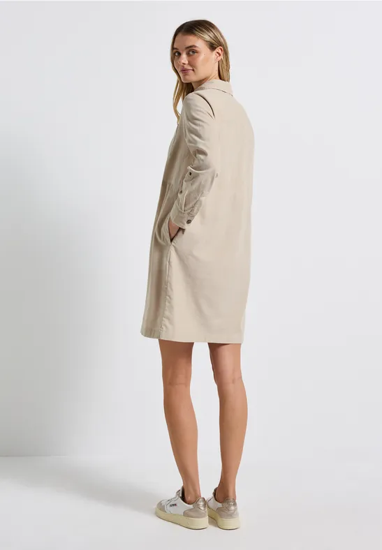 Robe en velours côtelé malted beige