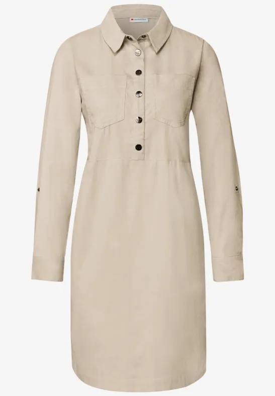 Robe en velours côtelé malted beige