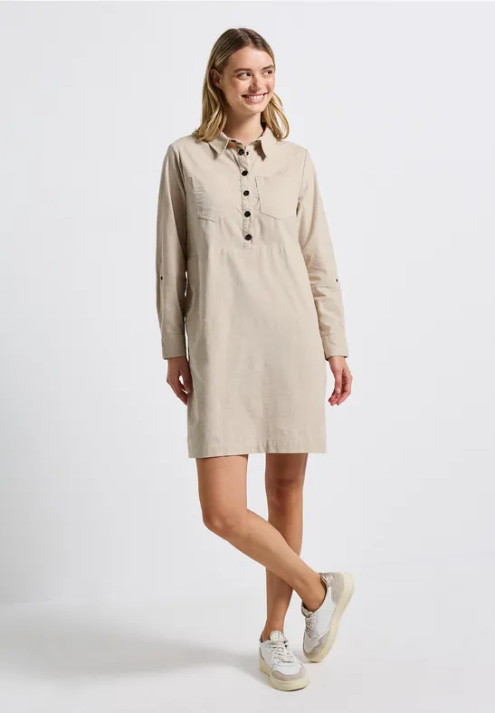 Robe en velours côtelé malted beige