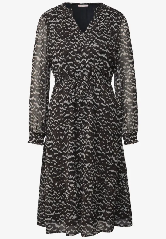 Robe en mousseline avec détails smocks deep roast brown