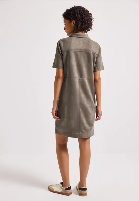 Velours Blusenkleid bark brown