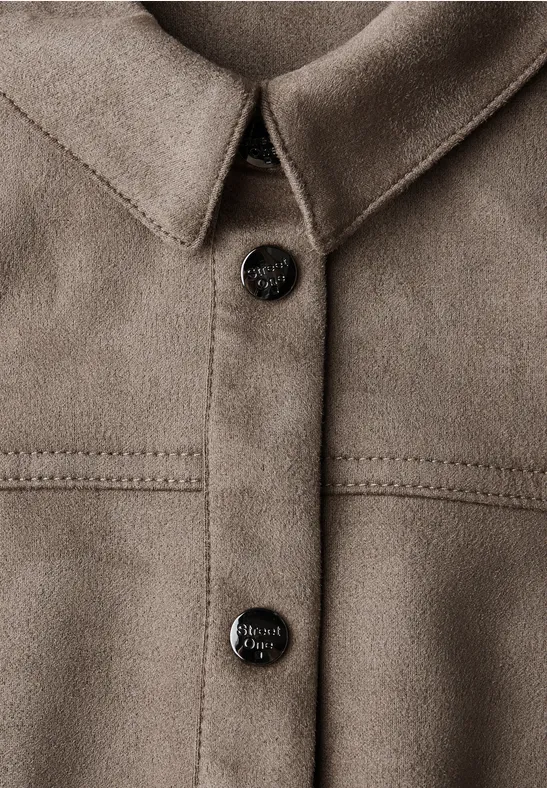 Velours Blusenkleid bark brown