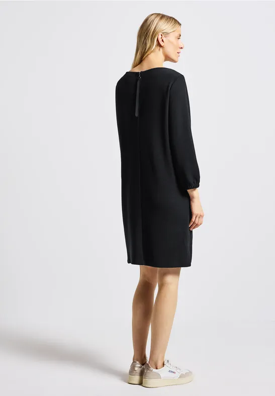 Jersey-Kleid in Unifarbe Black