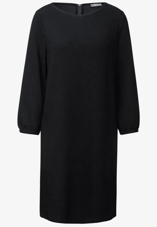 Jersey-Kleid in Unifarbe Black