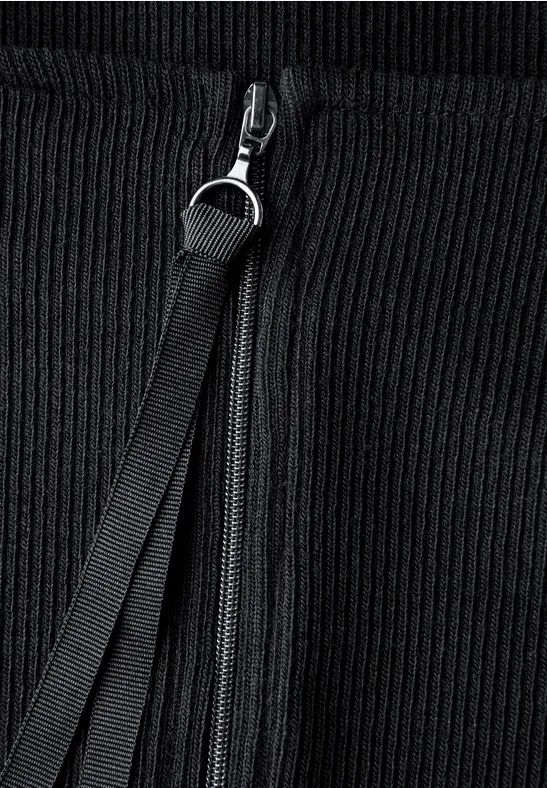 Jersey-Kleid in Unifarbe Black