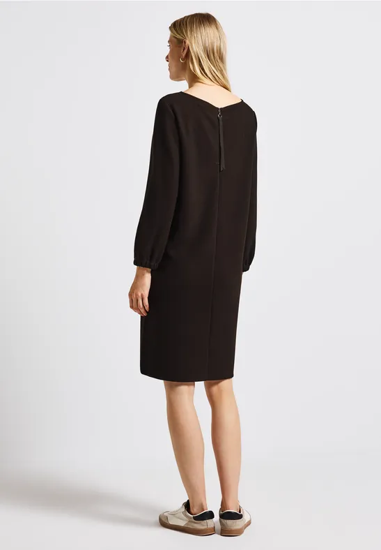 Jersey-Kleid in Unifarbe deep roast brown