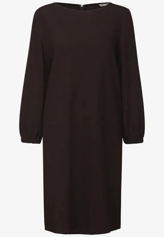 Jersey-Kleid in Unifarbe deep roast brown