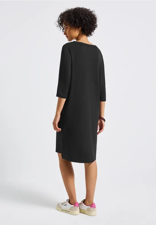 Sweat-Kleid mit Schlitzen Black