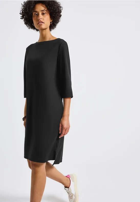 Sweat-Kleid mit Schlitzen Black