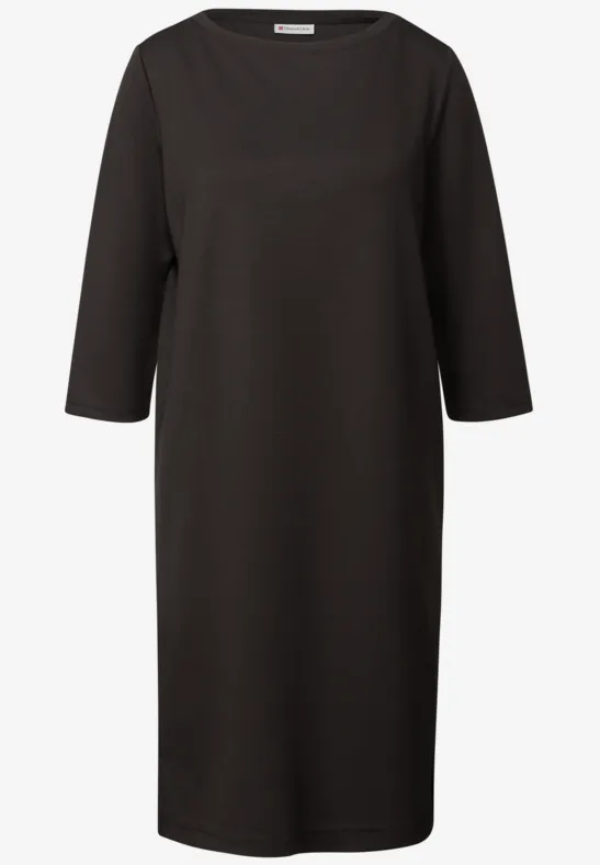 Sweat-Kleid mit Schlitzen deep roast brown