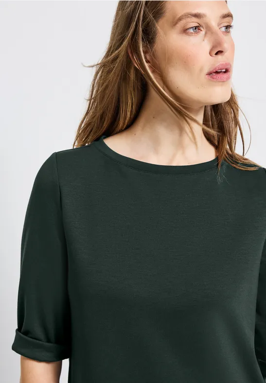 Sweat-Kleid mit Schlitzen evernight green