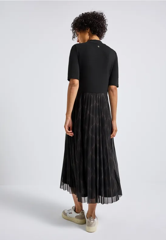 Materialmix Kleid Black