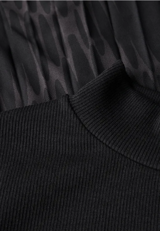 Materialmix Kleid Black