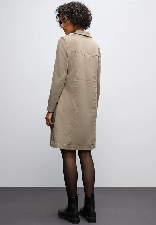Cordkleid mit Zipper morning beige