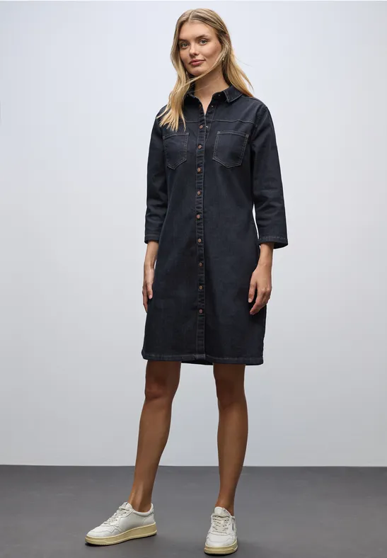 Denim Kleid im Rinsed-Look Rinse Blue washed
