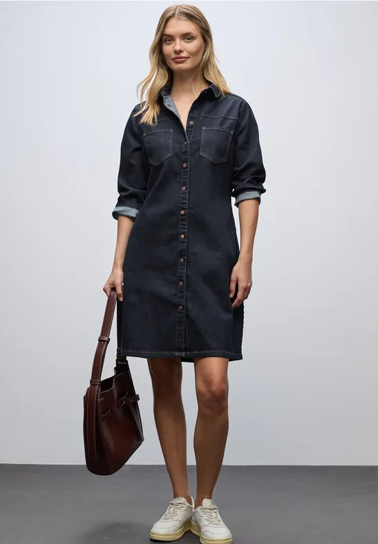 Denim Kleid im Rinsed-Look Rinse Blue washed