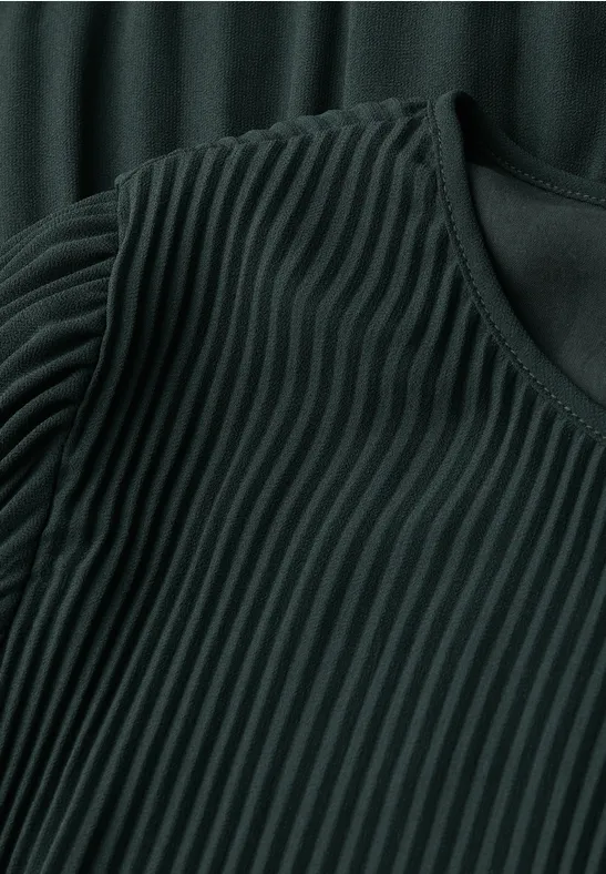 Plissée Tunika-Kleid evernight green
