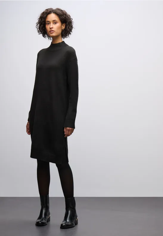 Midi Strickkleid Black