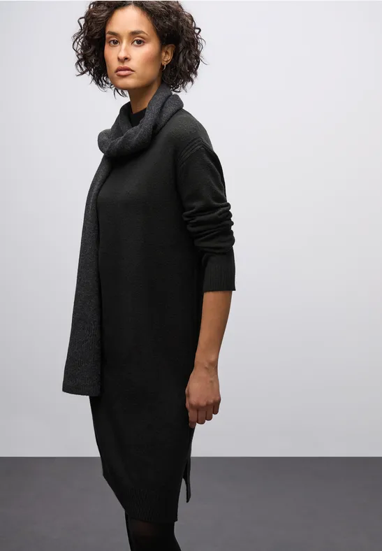Midi Strickkleid Black