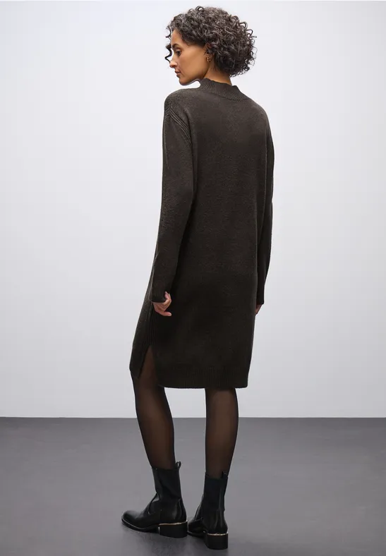 Midi Strickkleid darkest brown mel.