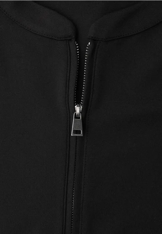 Jersey-Kleid mit Zipper Black
