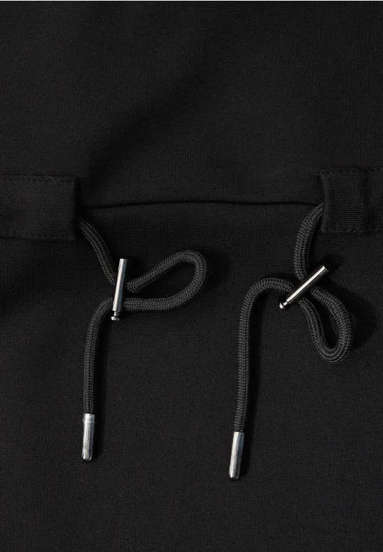 Jersey-Kleid mit Zipper Black