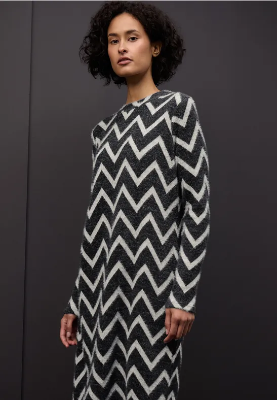 Gemustertes T-Shirtkleid Black