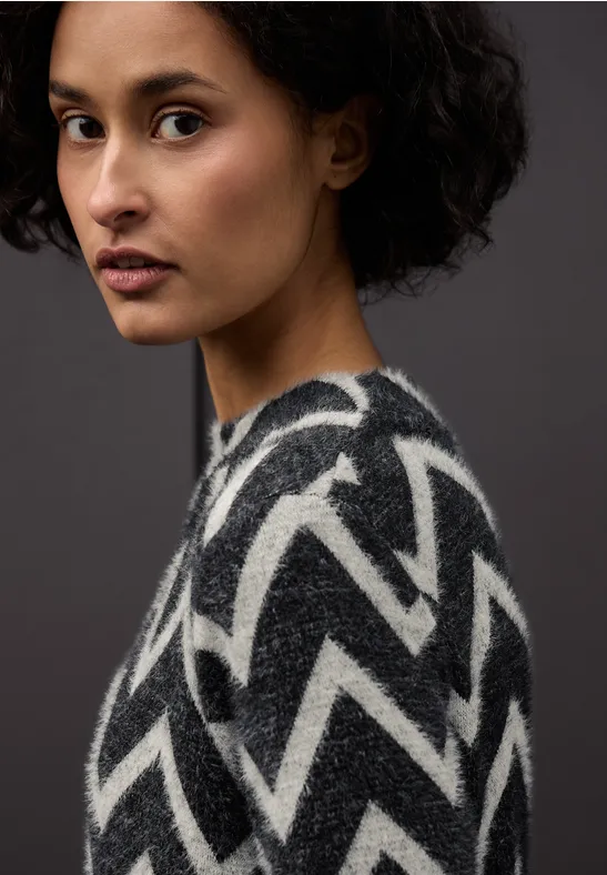 Gemustertes T-Shirtkleid Black