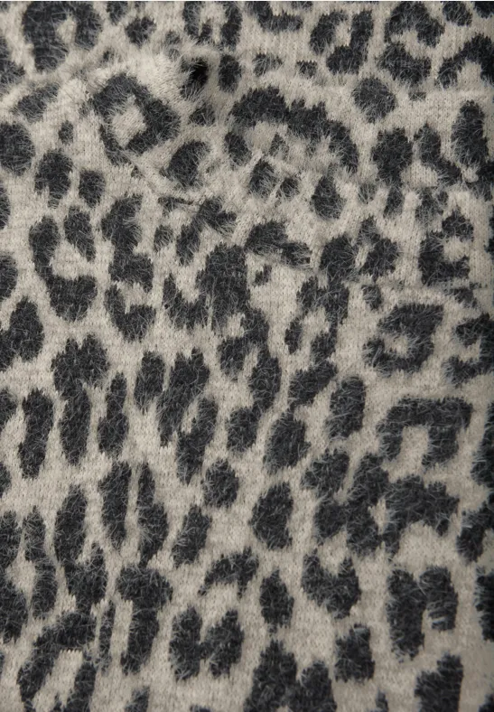 Gemustertes T-Shirtkleid soft beige