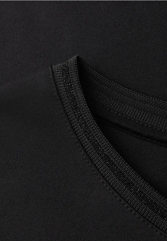 Jersey-Kleid in Unifarbe Black
