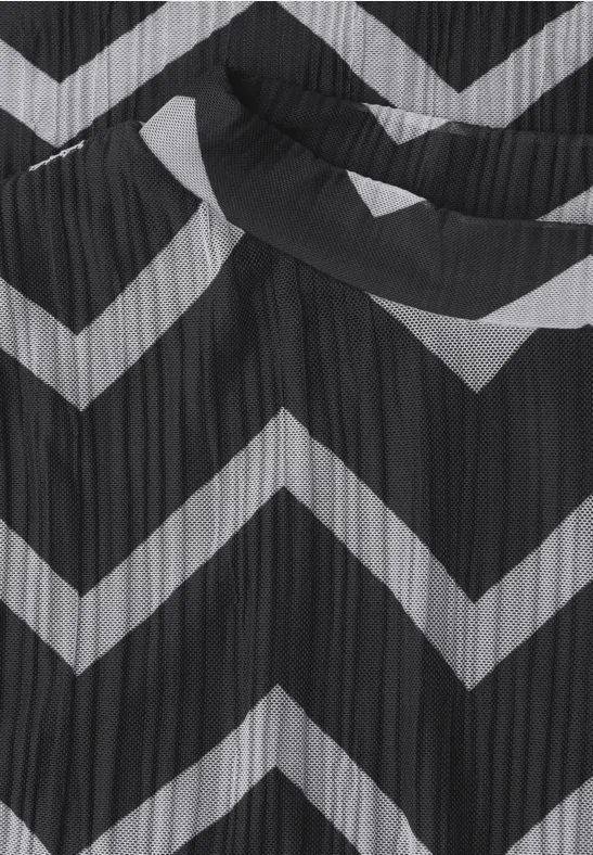 Jurk met plooien van mesh Black