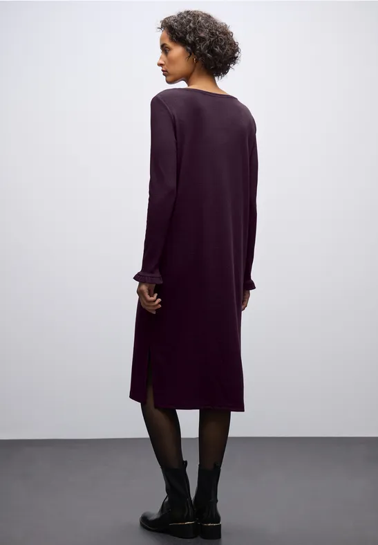 Midi-Kleid in Rippstruktur jazz berry