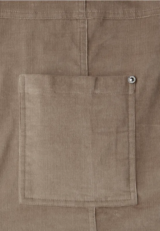 Cordkleid in Unifarbe light terra mocha