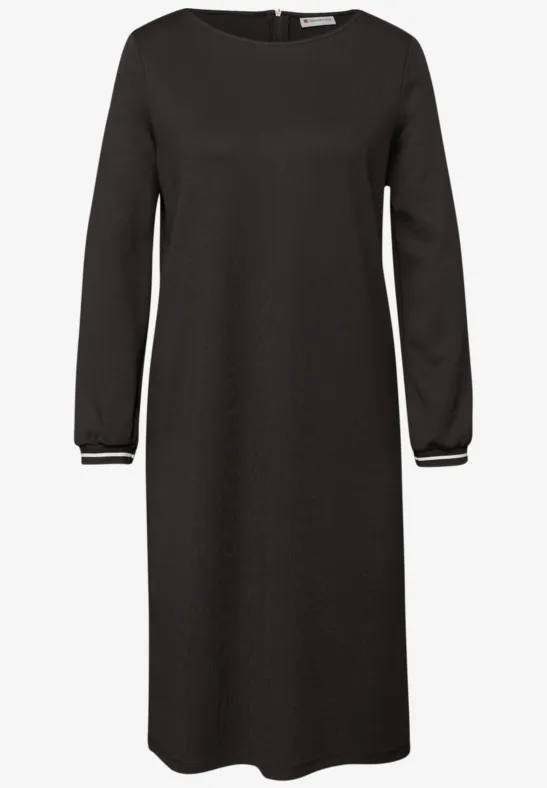 Jersey jurk darkest brown